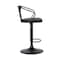 Armen Living Eagle Adjustable Height Swivel Black Faux Leather and Black Wood Bar Stool with Black Metal Base LCEASWBABLBL - alternate 4